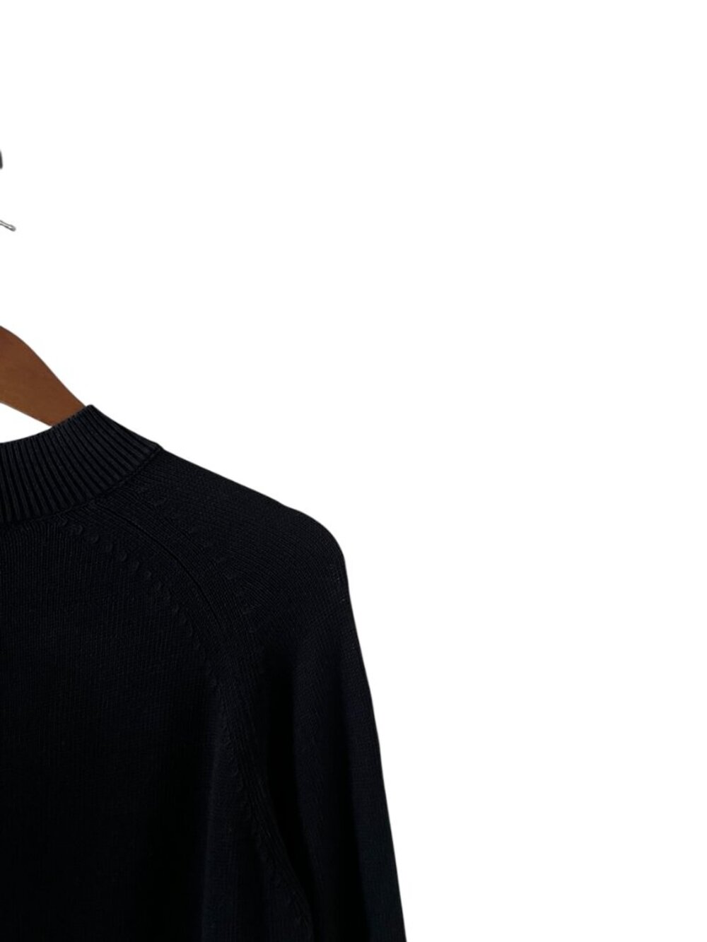 Everlane Mock Turtleneck Cotton Sweater In Black Size S - Picture 10 of 13